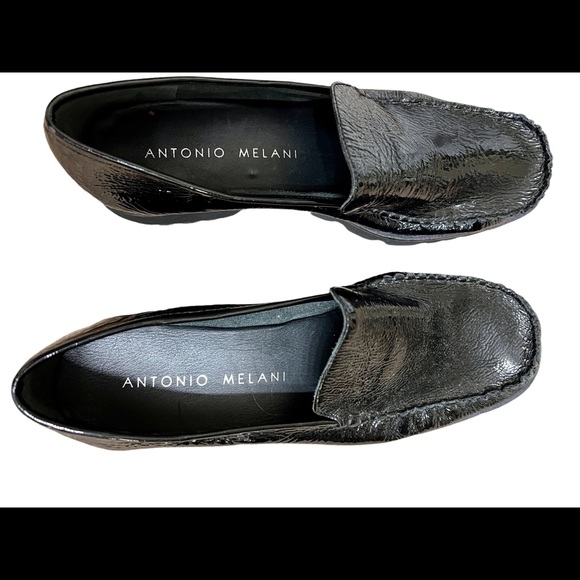 ANTONIO MELANI BLACK PATTON LEATHER LOAFERS - Picture 2 of 5